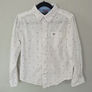 Tommy White Patterned Button-Down Shirt (6)